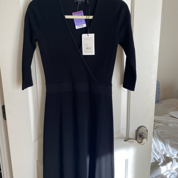 NWT Theory Gemina J. Prosecco Ribbed Flared Dress Size Small - Picture 2 of 5